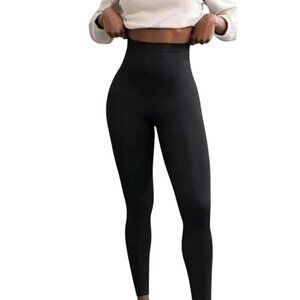 Empetua Shapermint High Waisted Leggings Size Large Pull On Black Athleisure Gym